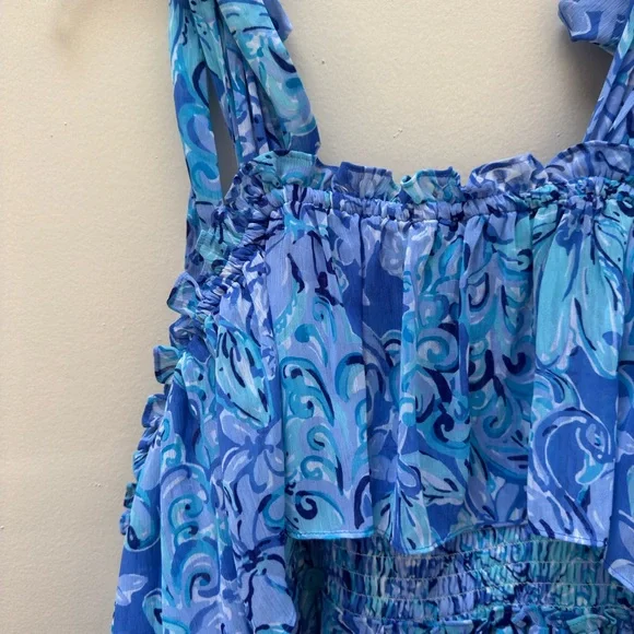 Lilly Pulitzer Leena Maxi Dress -Elegant Blue Maxi Dress with Flowing Silhouette - Picture 3 of 6